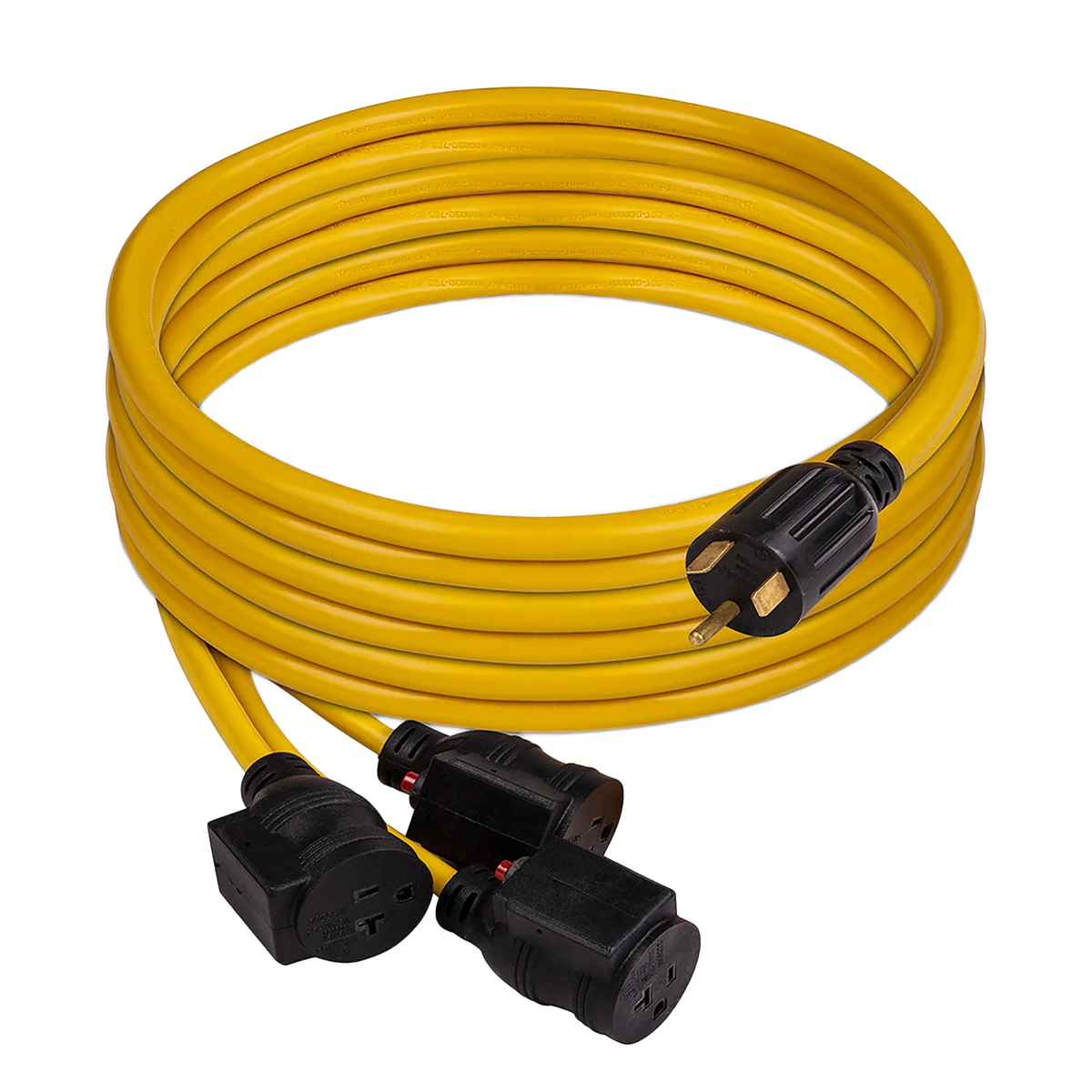 FIRMAN Heavy Duty Power Cord with Storage Strap, 25FT TT-30P to (3) 5-20R