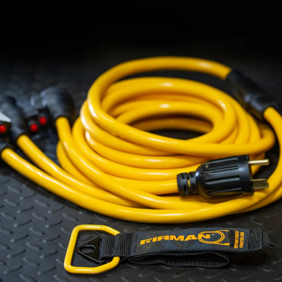 FIRMAN Heavy Duty Power Cord with Storage Strap, 25FT TT-30P to (3) 5-20R, view 2