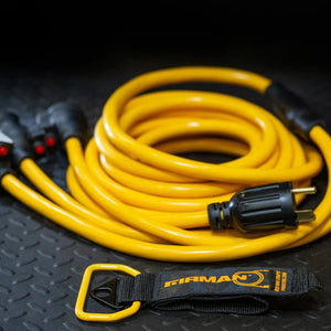 FIRMAN Heavy Duty Power Cord with Storage Strap, 25FT TT-30P to (3) 5-20R, view 2