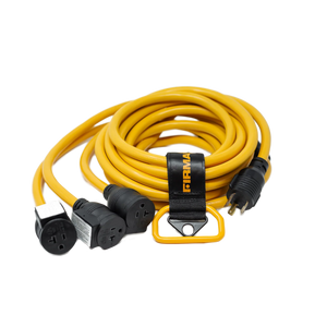 FIRMAN Heavy Duty Power Cord with Storage Strap, 25FT L5-30P to (3) 5-20R