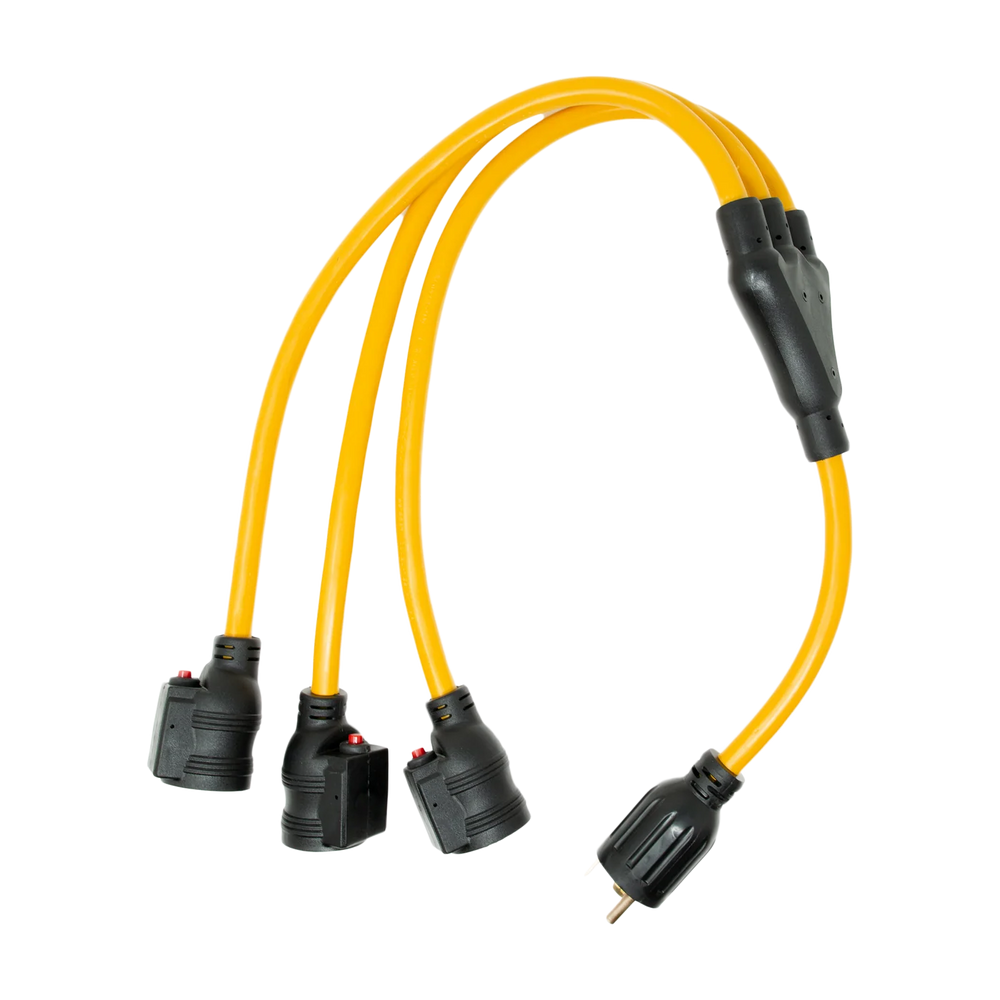 FIRMAN Heavy Duty Short Power Cord, 3FT TT-30P to 3 x 5-20R