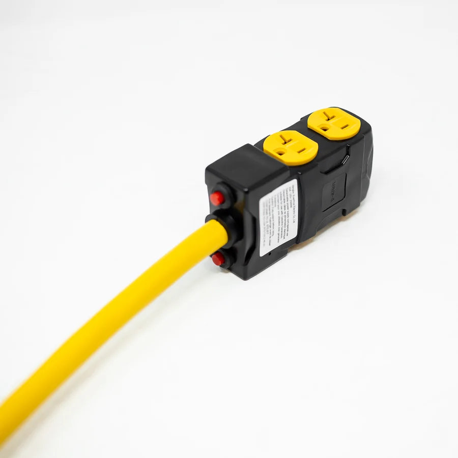 FIRMAN Heavy Duty Short Power Cord with Metal Clip Holder, 1.6FT L14-30P to (4) 5-20R, view 4