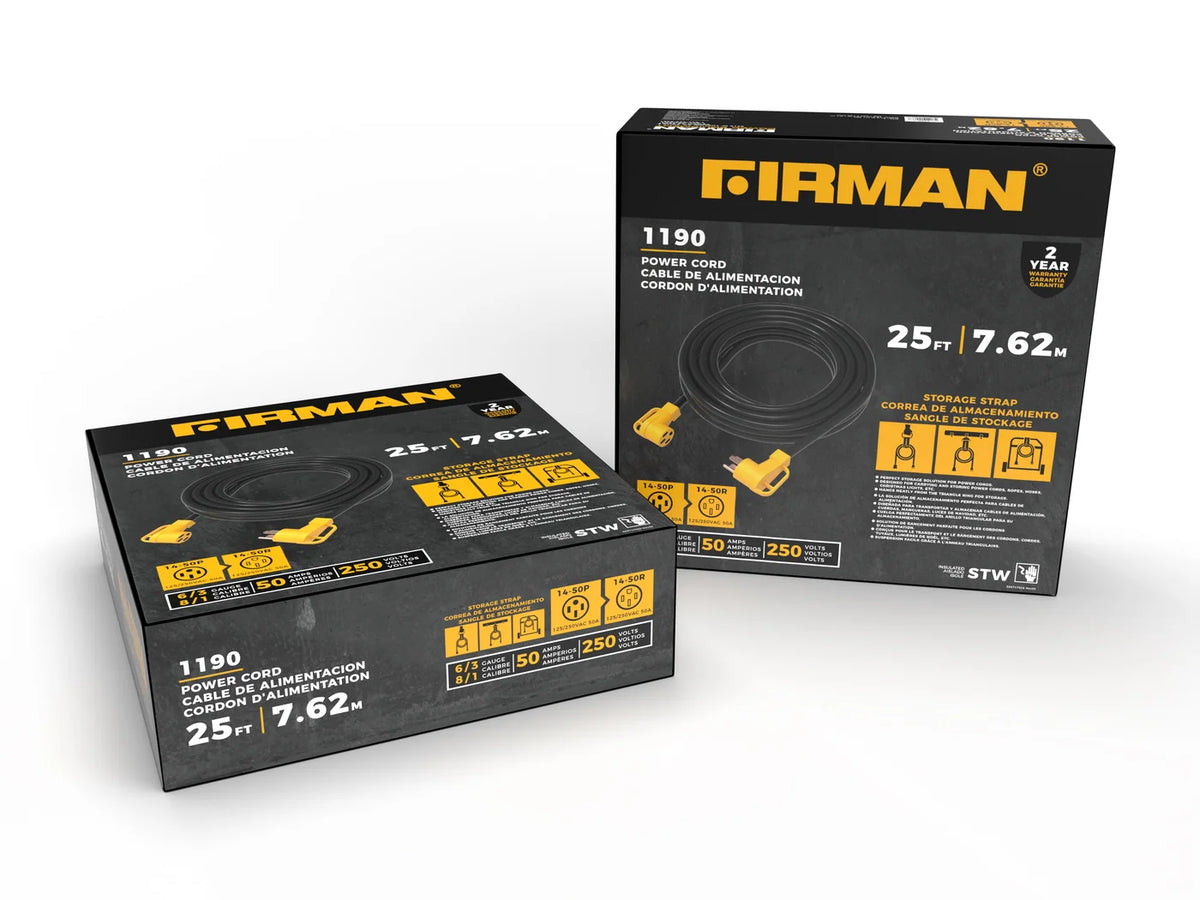 FIRMAN Heavy Duty Extension Power Cord, 25FT 14-50P to 14-50R, view 4