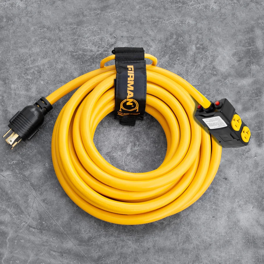 FIRMAN Heavy Duty Power Cord, 25FT L14-30P to (4) 5-20R, view 4