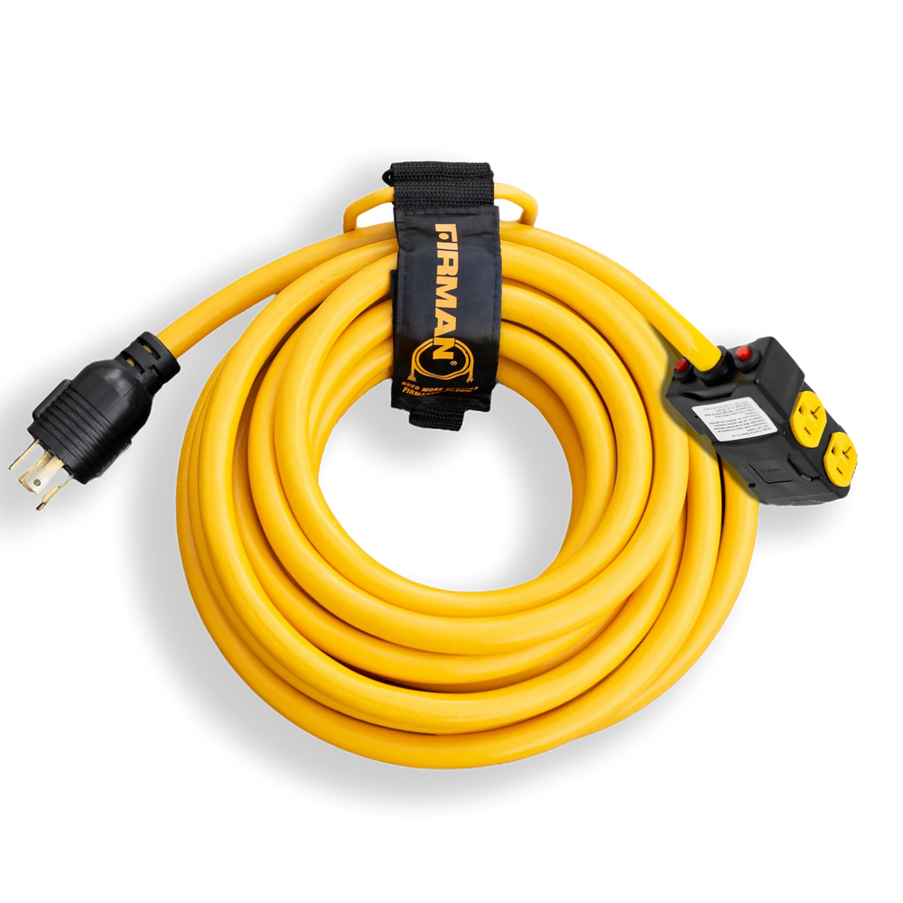 FIRMAN Heavy Duty Power Cord, 25FT L14-30P to (4) 5-20R