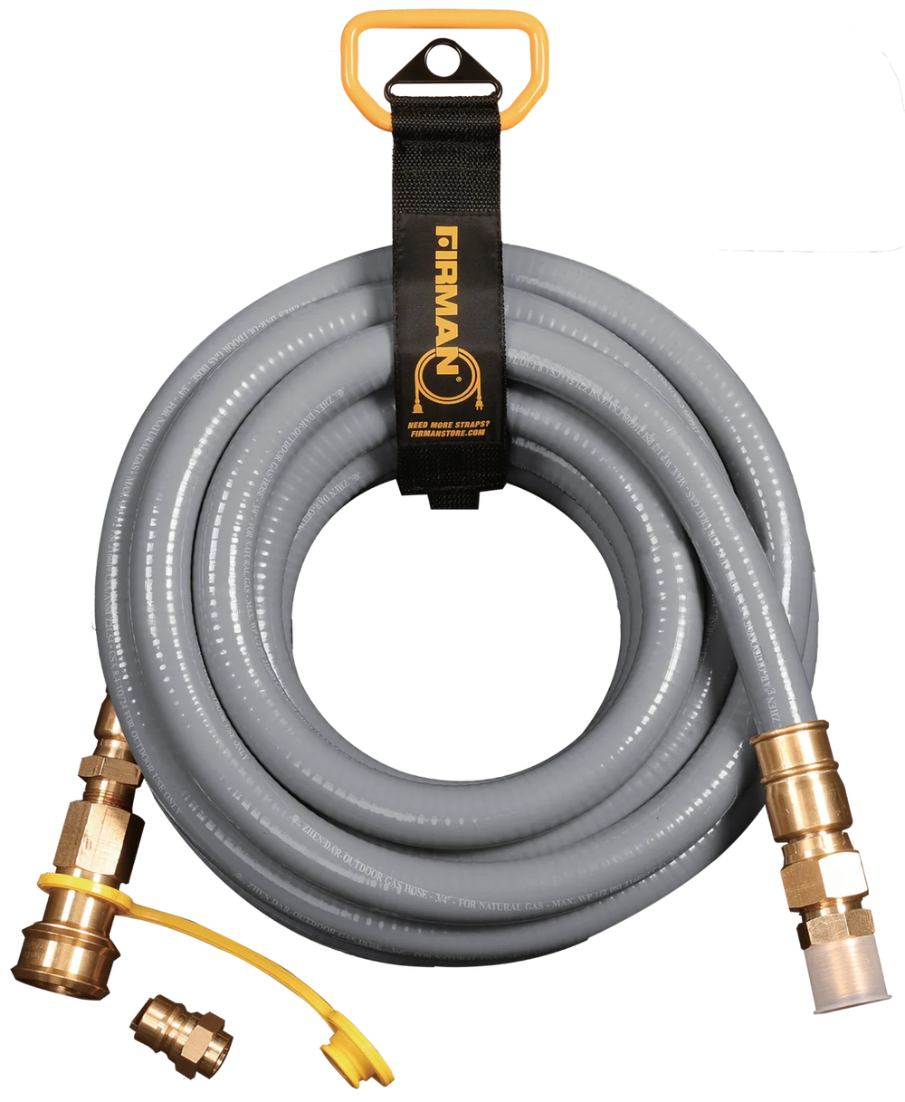 FIRMAN Natural Gas Hose with Storage Strap, 25FT 3/4-Inch