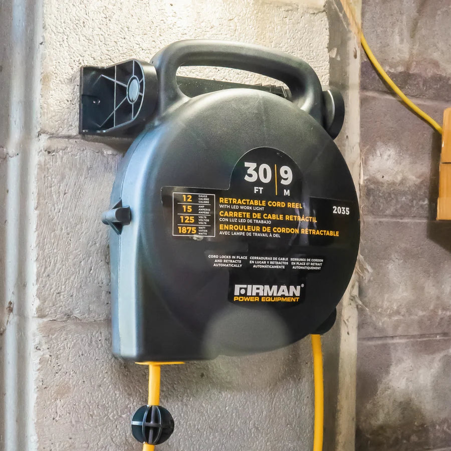 FIRMAN Retractable Extension Cord Reel with 4 Outlets, 30FT 125V 15A, view 8