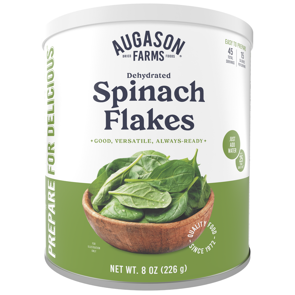 Augason Farms Dehydrated Spinach Flakes Can, 45 Servings