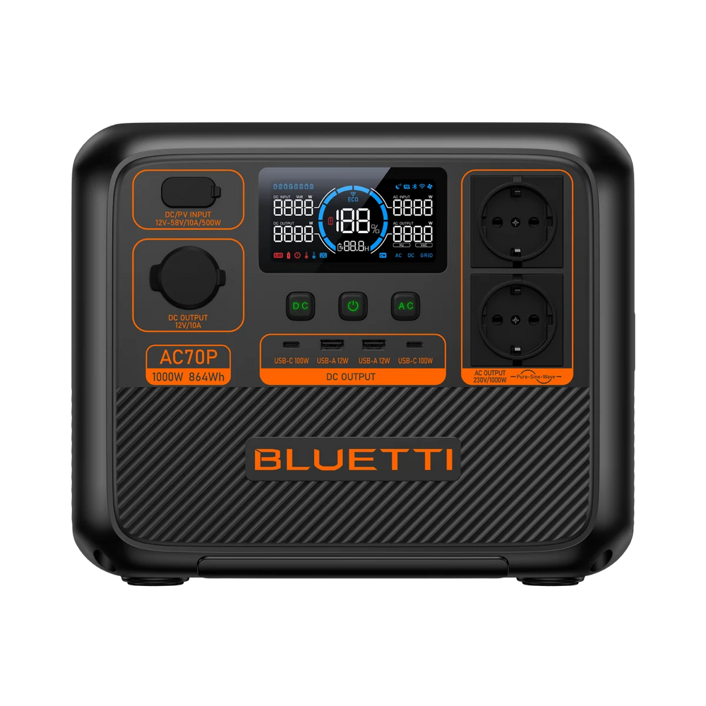 BLUETTI AC70P(Premium 80) Versatile Power Station, 1,000W/864Wh