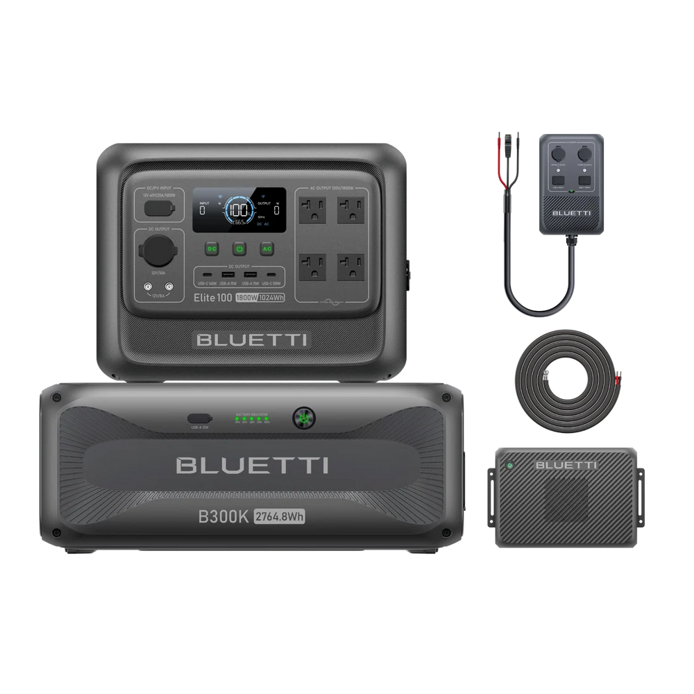 BLUETTI Elite 100 V2 + B300K + Charger 2 + DC Hub - 1,800W/3,788.8Wh