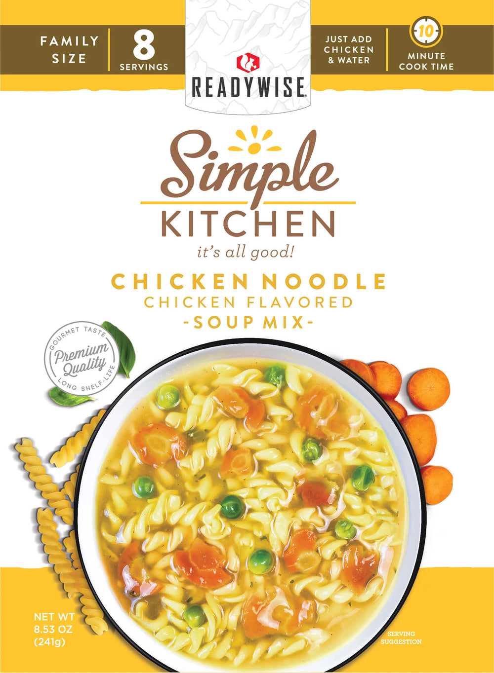 ReadyWise Chicken Flavored Noodle Soup Mix Pouch - 6-Pack
