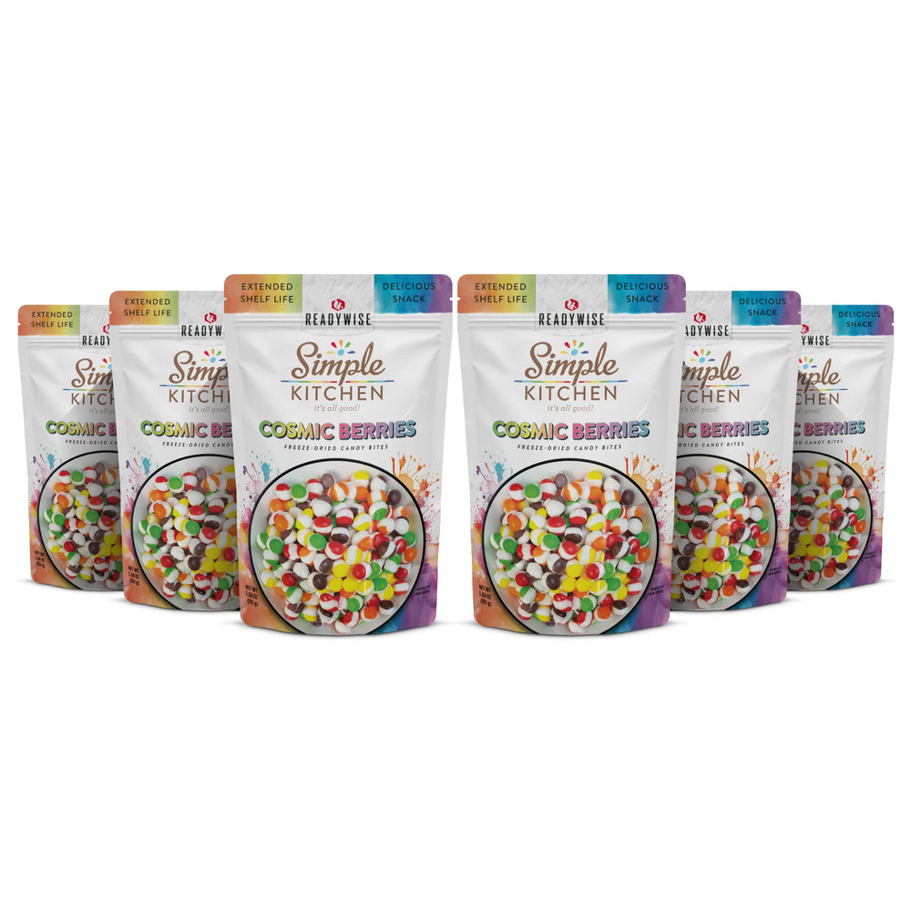 ReadyWise Cosmic Berries - Freeze-Dried Candy Bites Pouch - 6-Pack