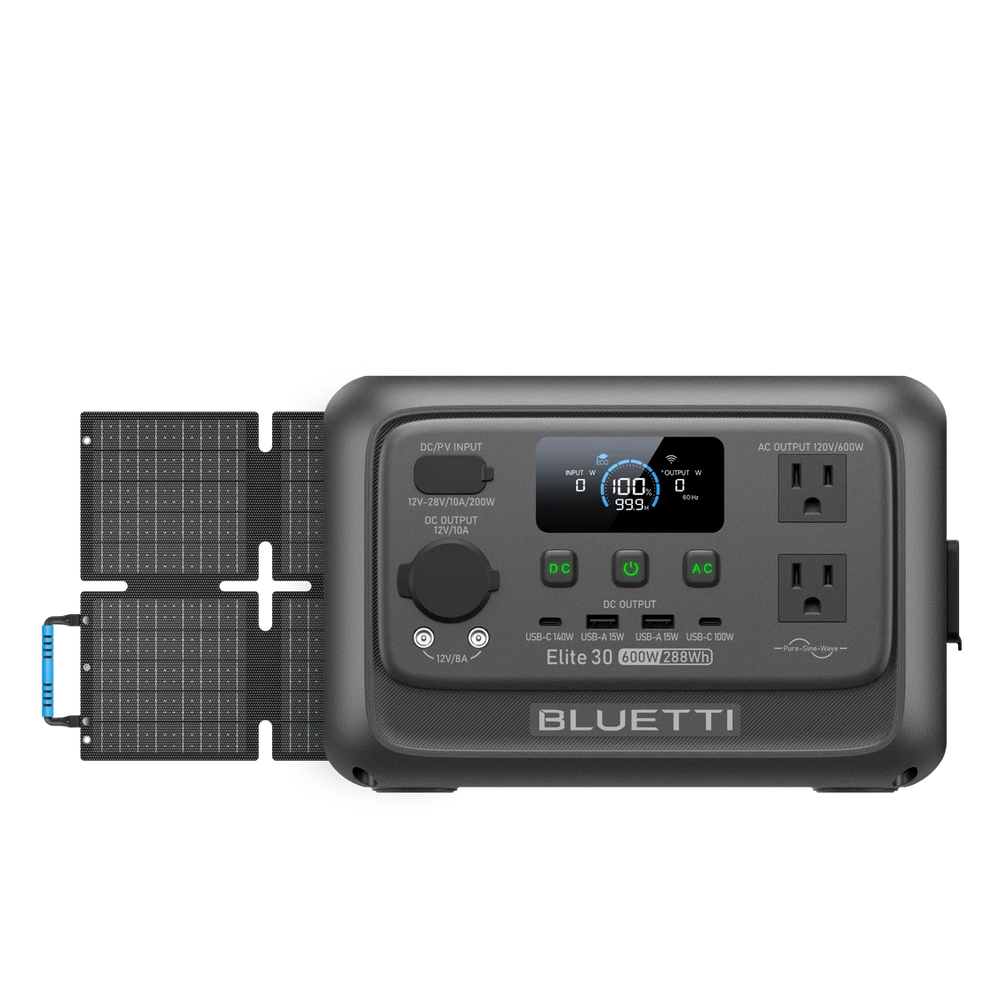 BLUETTI Elite 30 V2 + 60W Solar Kit - 600W/288Wh