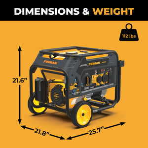 FIRMAN Dual Fuel Portable Generator Recoil Start, 4,550/3,650W, view 3