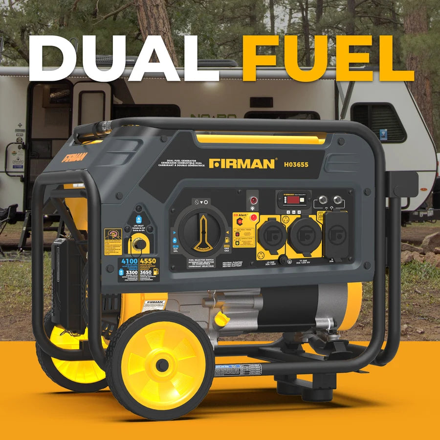 FIRMAN Dual Fuel Portable Generator Recoil Start, 4,550/3,650W, view 10