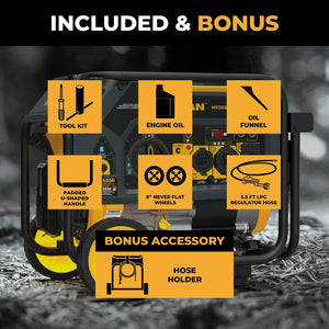FIRMAN Dual Fuel Portable Generator Recoil Start, 4,550/3,650W, view 8
