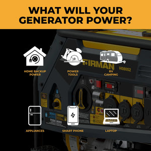 FIRMAN Dual Fuel Portable Generator with CO Alert Electric Start, 10,000/8,000W 120/240V, view 6