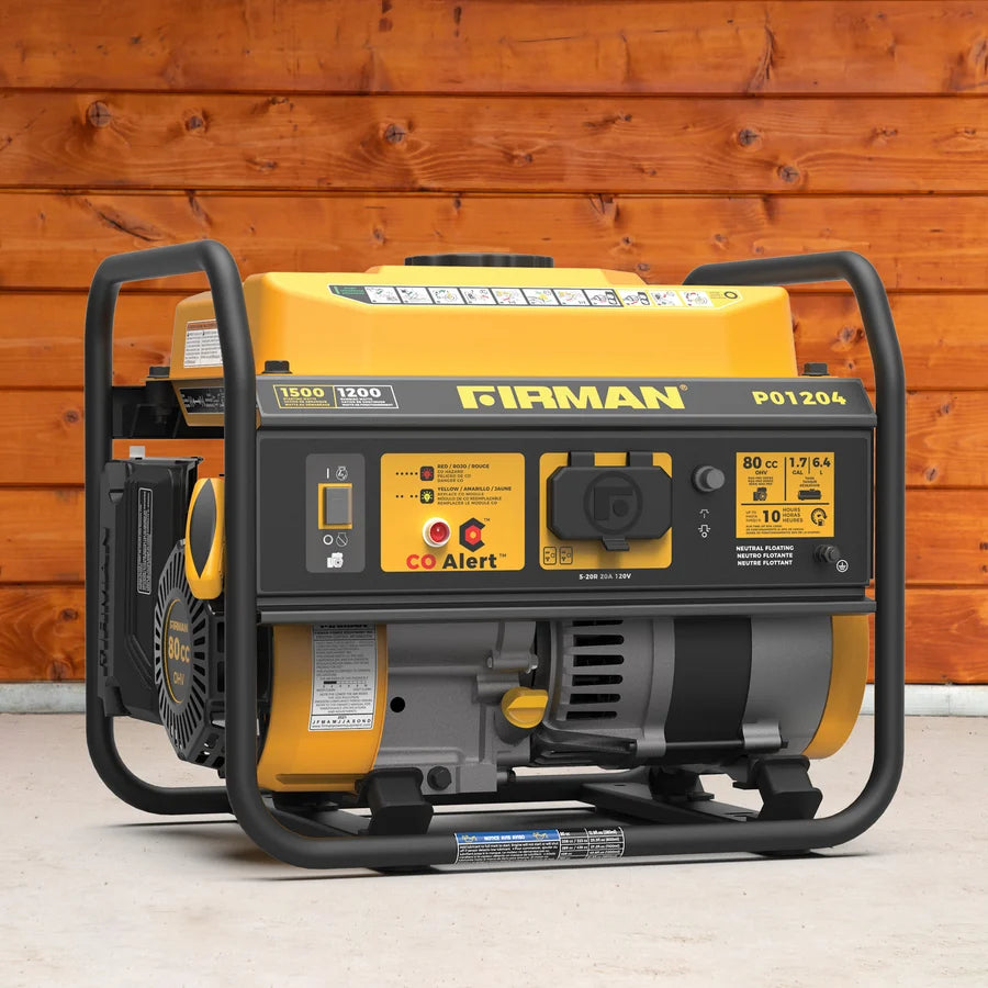 FIRMAN Gas Portable Generator with CO Alert Recoil Start, 1,500/1,200W, view 11