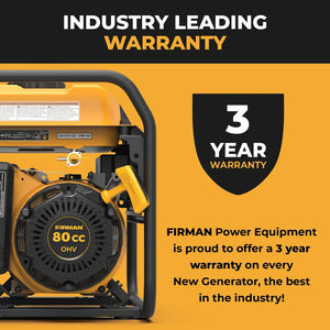 FIRMAN Gas Portable Generator with CO Alert Recoil Start, 1,500/1,200W, view 6