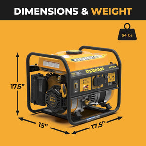 FIRMAN Gas Portable Generator with CO Alert Recoil Start, 1,500/1,200W, view 9