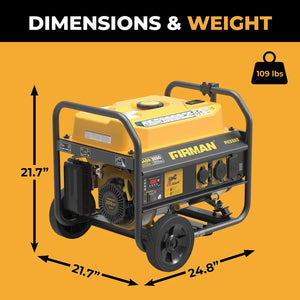 FIRMAN Gas Portable Generator with CO Alert Recoil Start, 4,450/3,550W 120V, view 3