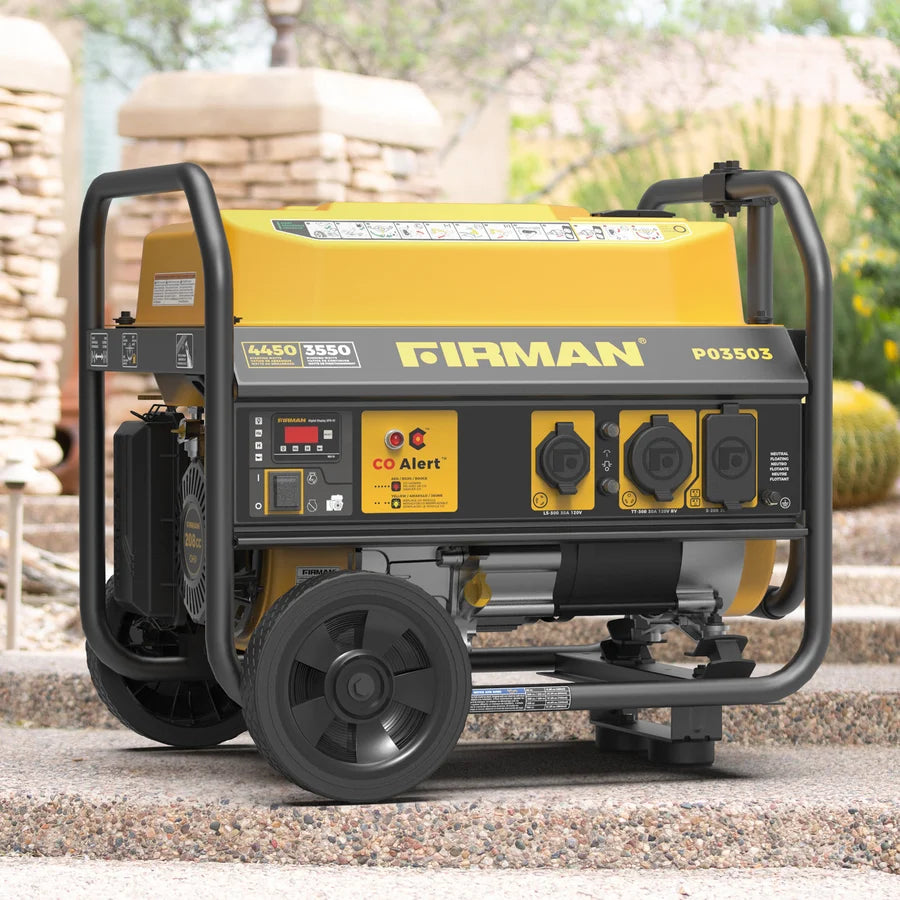 FIRMAN Gas Portable Generator with CO Alert Recoil Start, 4,450/3,550W 120V, view 13