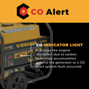 FIRMAN Gas Portable Generator with CO Alert Recoil Start, 4,450/3,550W 120V, view 6