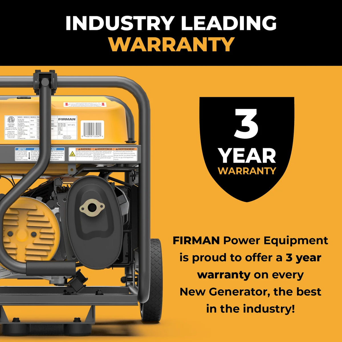 FIRMAN Gas Portable Generator with CO Alert Recoil Start, 4,450/3,550W 120V, view 8
