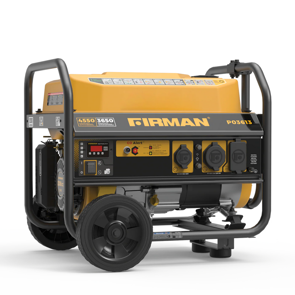 FIRMAN Gas Portable Generator with CO Alert, 4,550/3,650W 120V