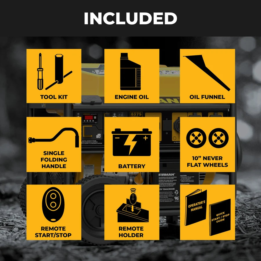 FIRMAN Gas Portable Generator with CO Alert Remote Start, 8,375/6,700W, view 7