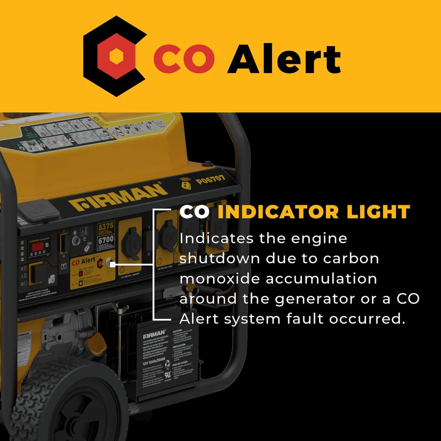 FIRMAN Gas Portable Generator with CO Alert Remote Start, 8,375/6,700W, view 3