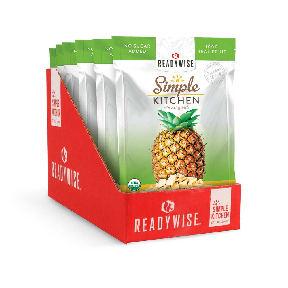 ReadyWise Organic Freeze-Dried Pineapples Pouch - 6 Pack