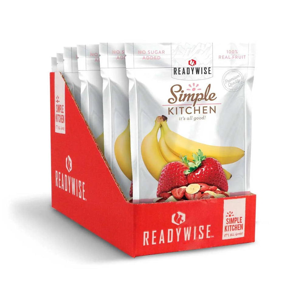 ReadyWise Freeze-Dried Strawberries & Bananas Pouch - 6 Pack