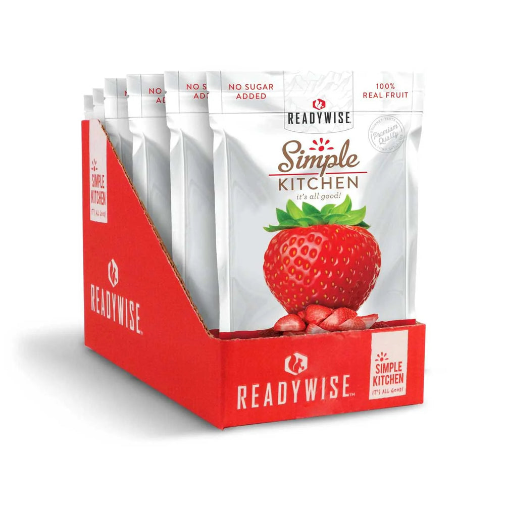 ReadyWise Freeze Dried Strawberries Pouch - 6 Pack