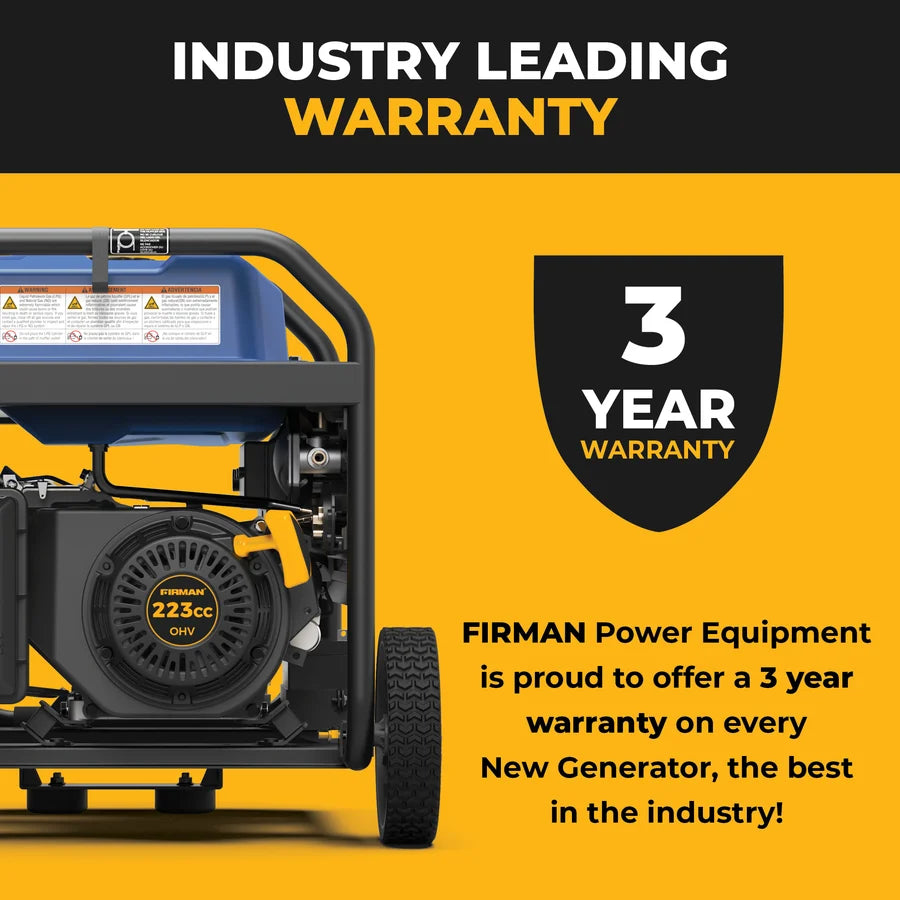 FIRMAN Tri-Fuel Portable Generator with CO Alert Electric Start, 5,500/4,400W, view 4