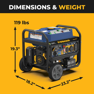 FIRMAN Tri-Fuel Portable Generator with CO Alert Electric Start, 5,500/4,400W, view 3
