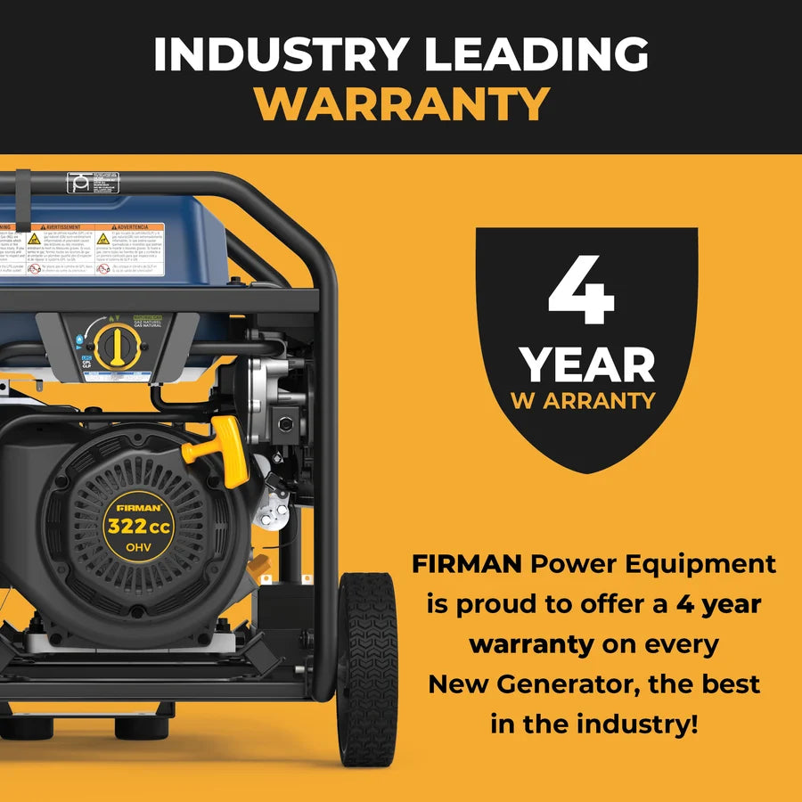 FIRMAN Tri-Fuel Portable Generator Electric Start with CO Alert, 7,850/6,300W, view 4