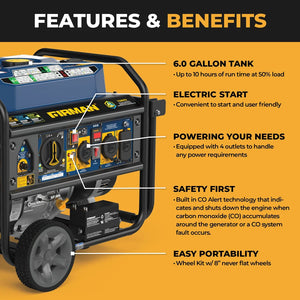 FIRMAN Tri-Fuel Portable Generator Electric Start with CO Alert, 7,850/6,300W, view 10