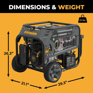 FIRMAN Tri-Fuel Portable Generator with CO Alert Electric Start, 9,400/7,500W, view 5