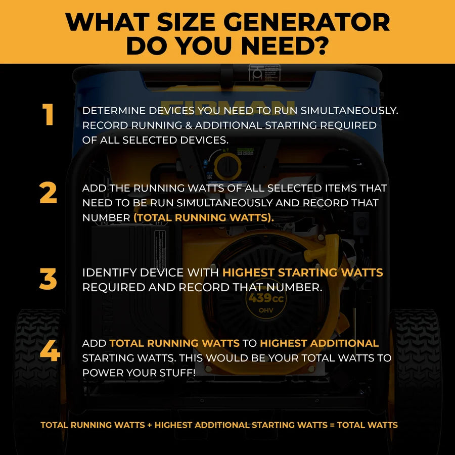 FIRMAN Tri-Fuel Portable Generator with CO Alert, Electric & Recoil Start, 10,000/8,000W, view 2