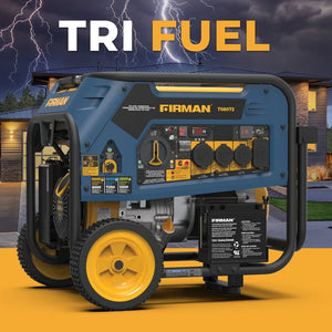 FIRMAN Tri-Fuel Portable Generator with CO Alert, Electric & Recoil Start, 10,000/8,000W, view 10