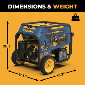 FIRMAN Tri-Fuel Portable Generator with CO Alert, Electric & Recoil Start, 10,000/8,000W, view 11