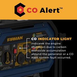 FIRMAN Tri-Fuel Portable Generator with CO Alert Electric Start, 10,000/8,000W, view 8