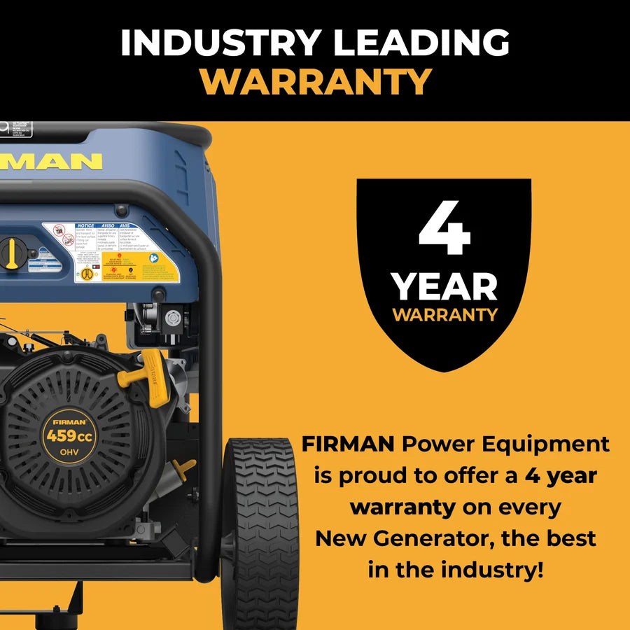 FIRMAN Tri-Fuel Portable Generator with CO Alert Electric Start, 10,000/8,000W, view 9