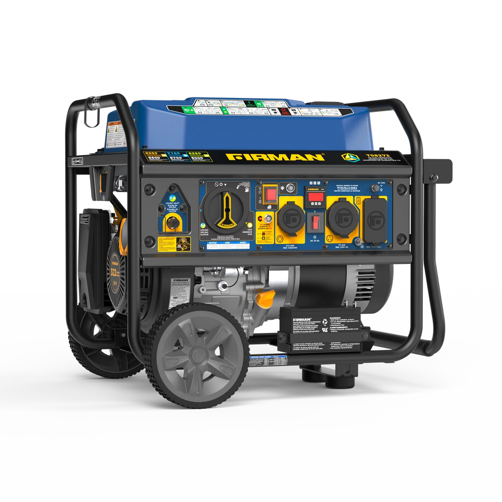 FIRMAN Tri-Fuel Portable Generator with CO Alert, 8,250/6,600W