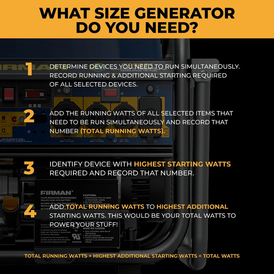 FIRMAN Tri-Fuel Portable Generator Electric Start, 11,600/9,300W, view 3