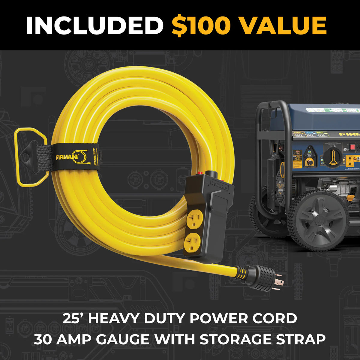 FIRMAN Tri-Fuel Portable Generator Electric Start, 11,600/9,300W, view 13