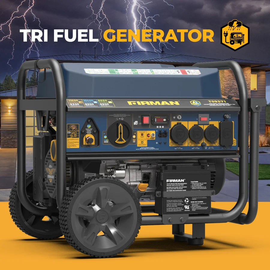 FIRMAN Tri-Fuel Portable Generator Electric Start, 11,600/9,300W, view 2