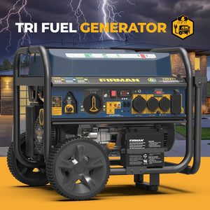 FIRMAN Tri-Fuel Portable Generator Electric Start, 11,600/9,300W, view 2