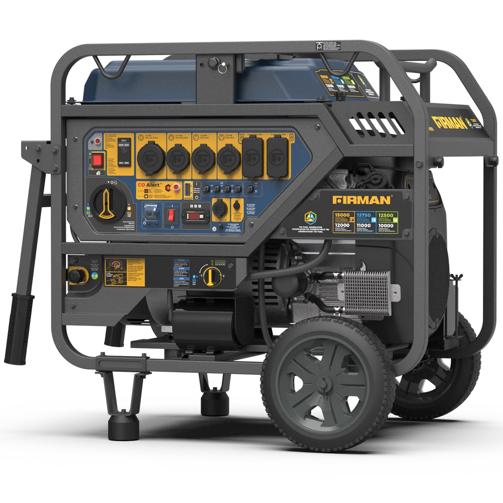 FIRMAN Tri-Fuel Generator Electric Start, 15,000/12,000W